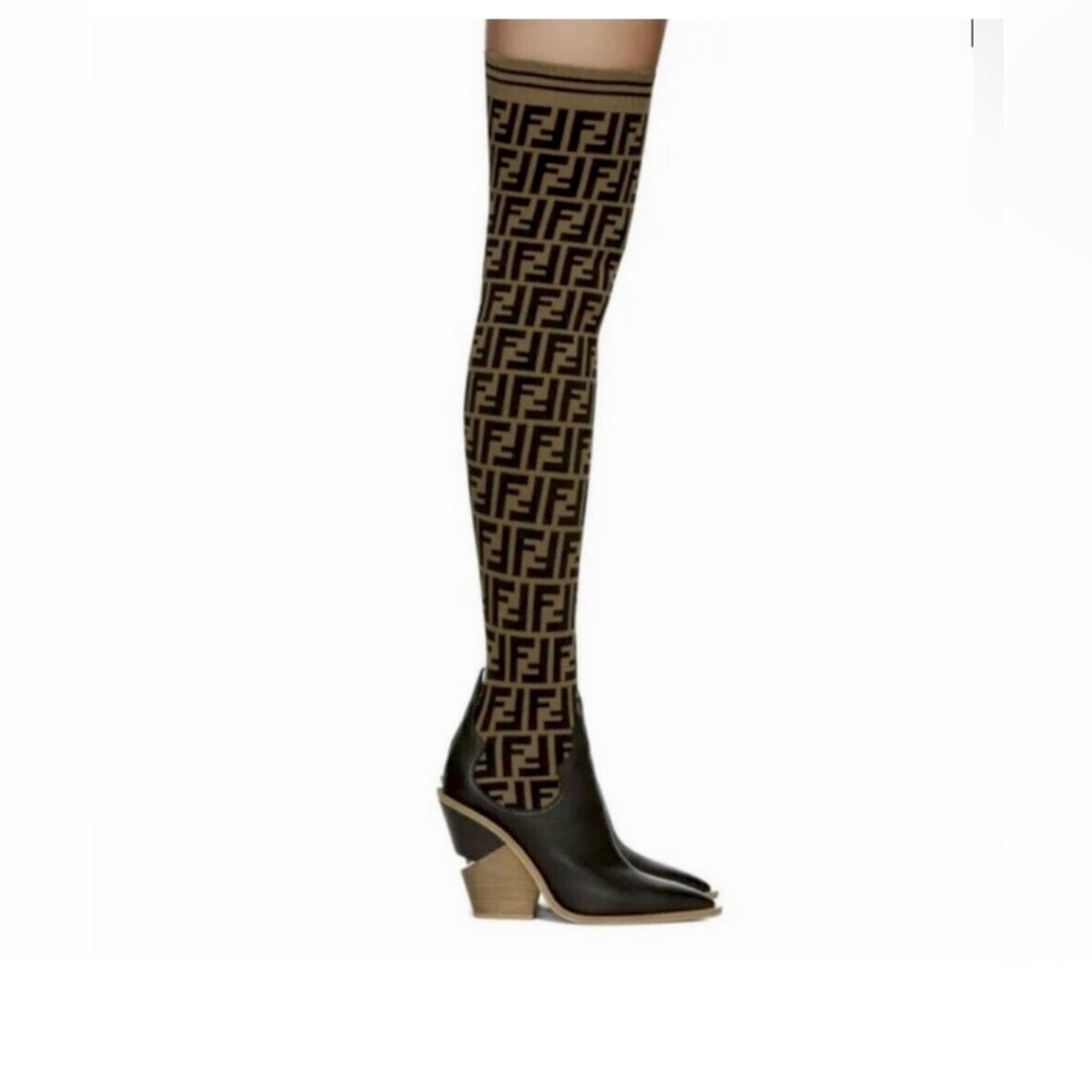FENDI Sock Thigh Boots Size 38